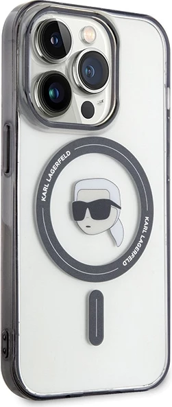 Mbështjellës Karl Lagerfeld KLHMP15XHKHNOTK për iPhone 15 Pro Max 6.7", transparent, MagSafe