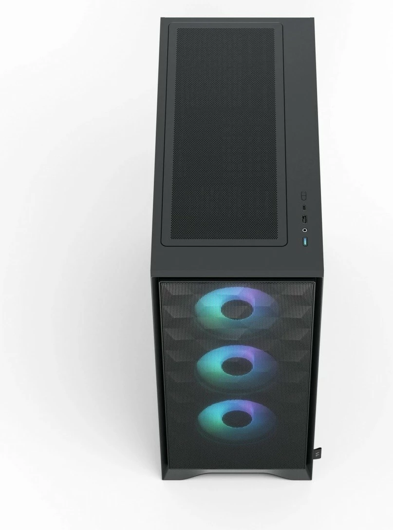 Kasë Fractal Design Pop 2 Air FD-C-POA2A-03, Midi Tower ATX, x3 120mm RGB, panel anësor xham i temperuar (TG), USB-C, e zezë