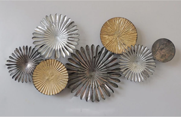 Dekor metalik për mur, FH7157, argjend dhe ar, 88x5,5x45 cm