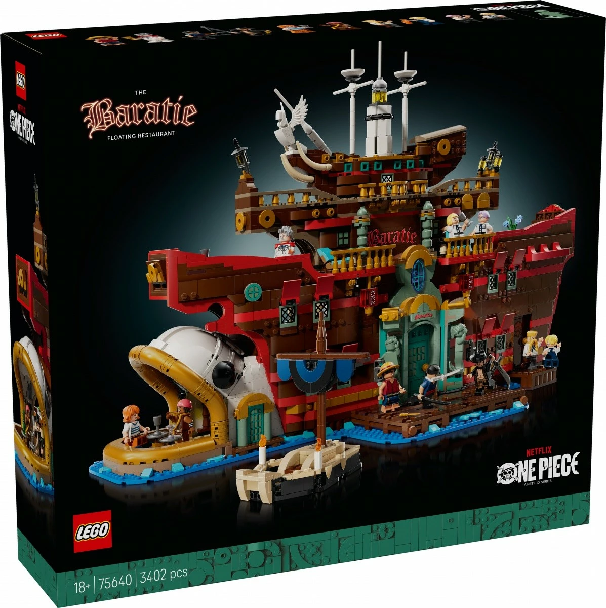 Set LEGO One Piece Floating Restaurant Baratie 75640, 3402 pjesë, për të rritur