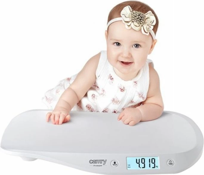 Peshore bebi CAMRY CR8185, 20 kg, Auto-HOLD/HOLD, ndarje 5 g, ekran LCD me ndriçim, e bardhë
