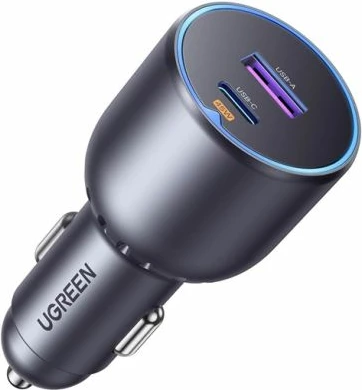 Karikues veture UGREEN 35023, 63W, USB-C + USB-A, PD3.0/QC3.0/PPS, gri e errët