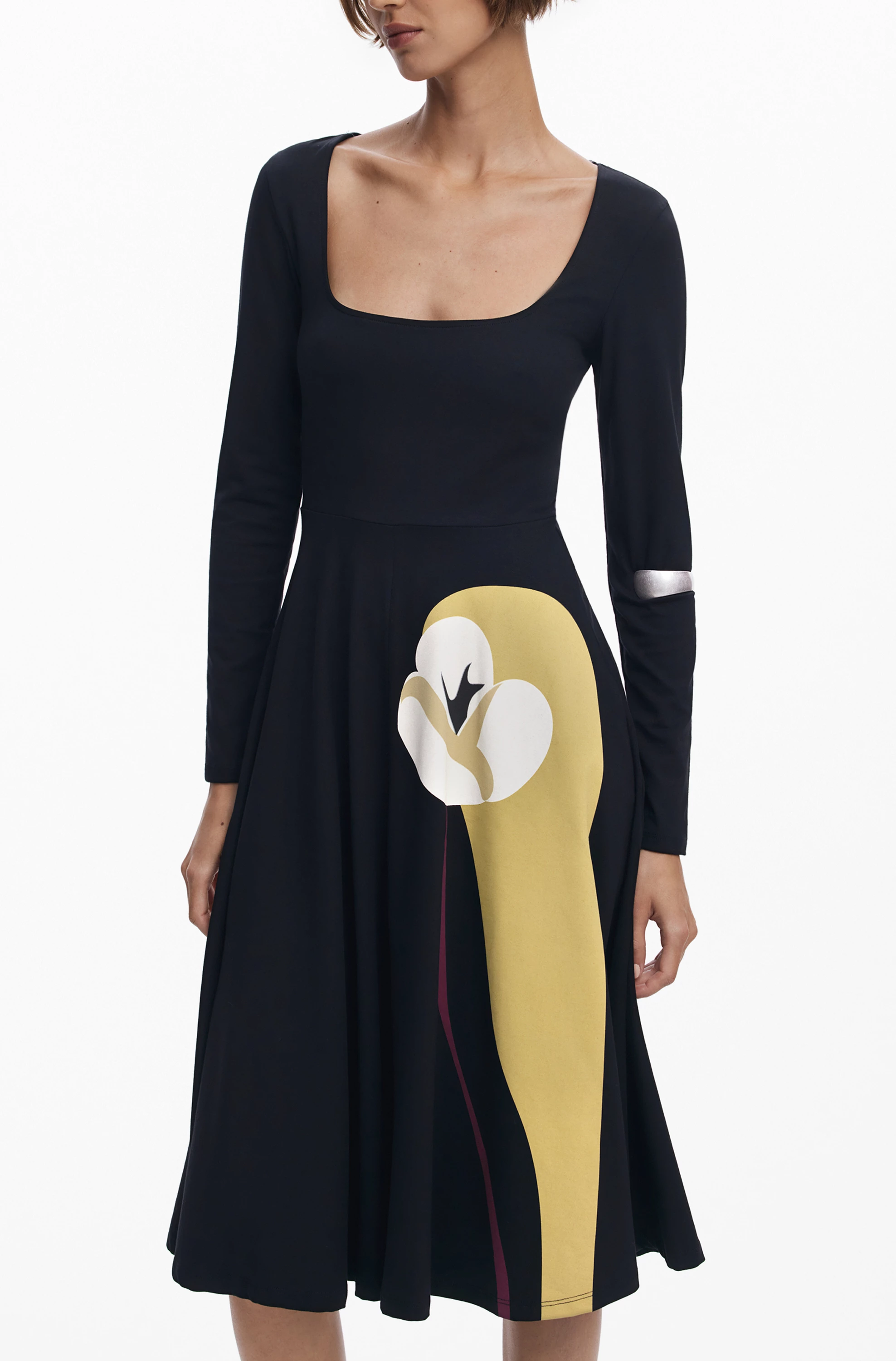 Fustan i gjatë DESIGUAL LIRIO femra, i zi