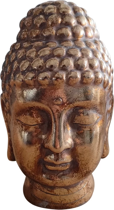 Dekor Buda, ngjyrë ari antik, polirezine, 16x14x22cm