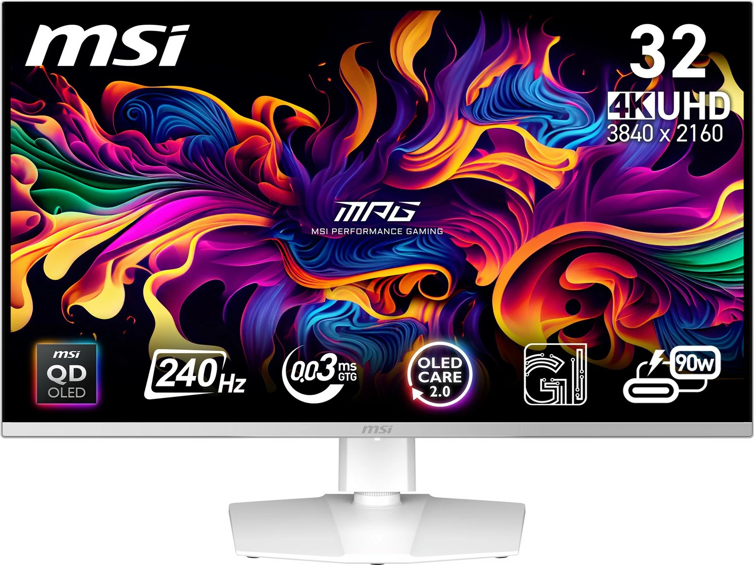 Monitor MSI MPG 321URX, 31.5 inç, 4K UHD, 240Hz, QD-OLED, i bardhë