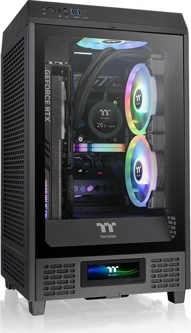 Panel LCD Thermaltake për Kasë The Tower 200, e zezë