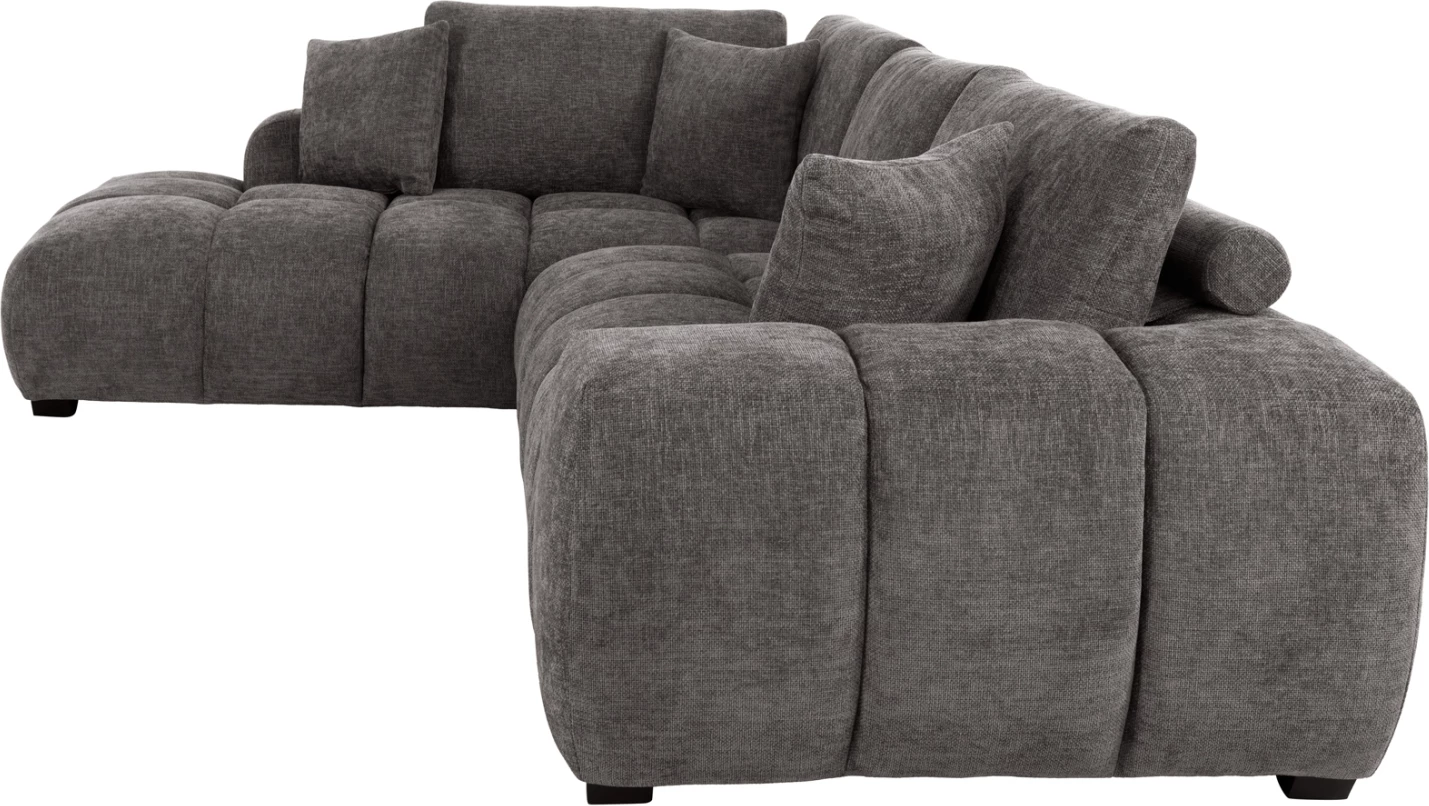 Këndi i divanit (majtas) COVEN FH3266.03L, pëlhurë gri e errët, 298x102-208x85H cm