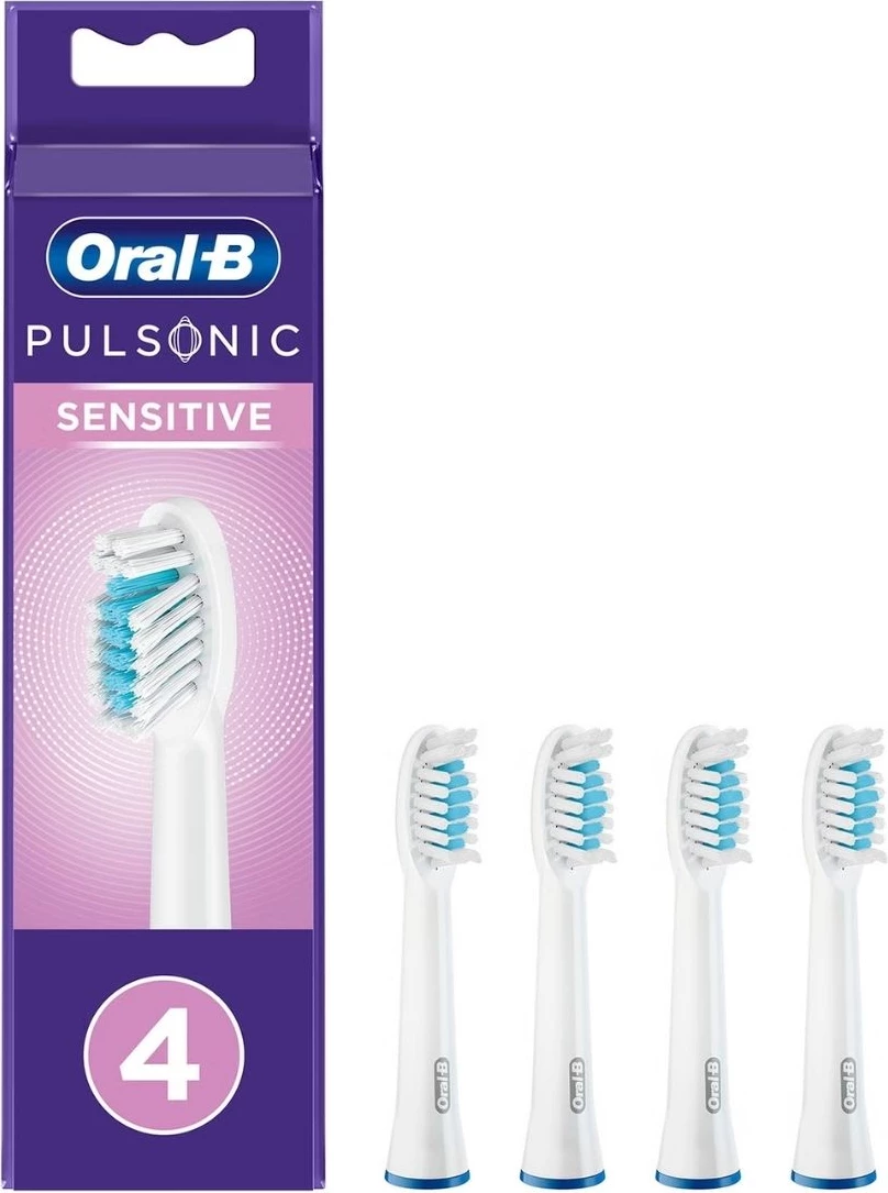 Kokë furçe sonike, Oral-B, Pulsonic Sensitive 299158, e bardhë, set 4 copë
