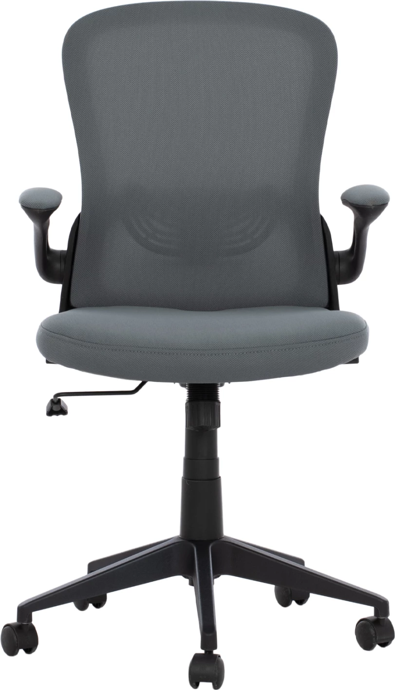 Karrige zyre FH1, kornizë e zezë, pëlhurë rrjetë gri, 60x56x105