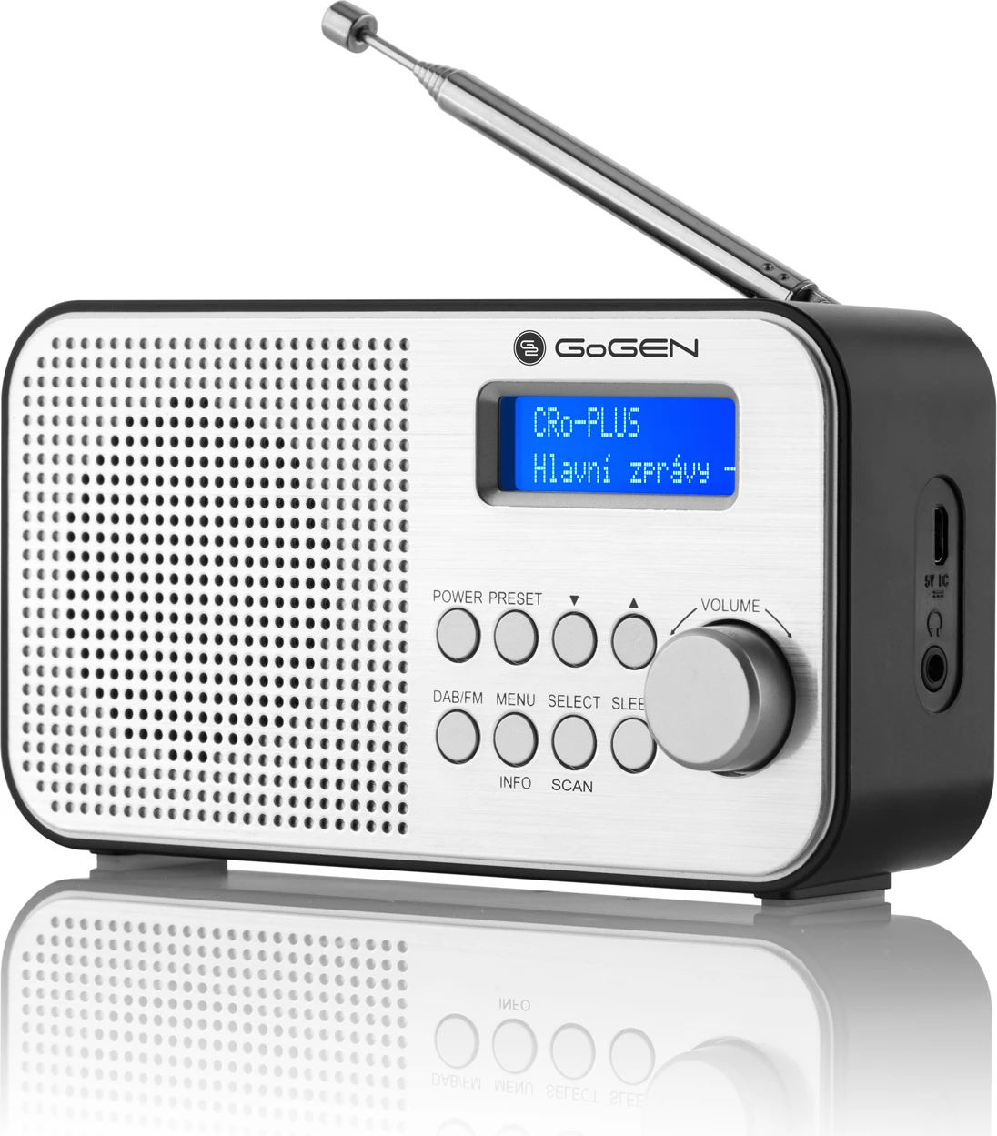 Radio e Portative me FM/DAB+ LCD dhe Alarm GOGEN GOGDAB300N