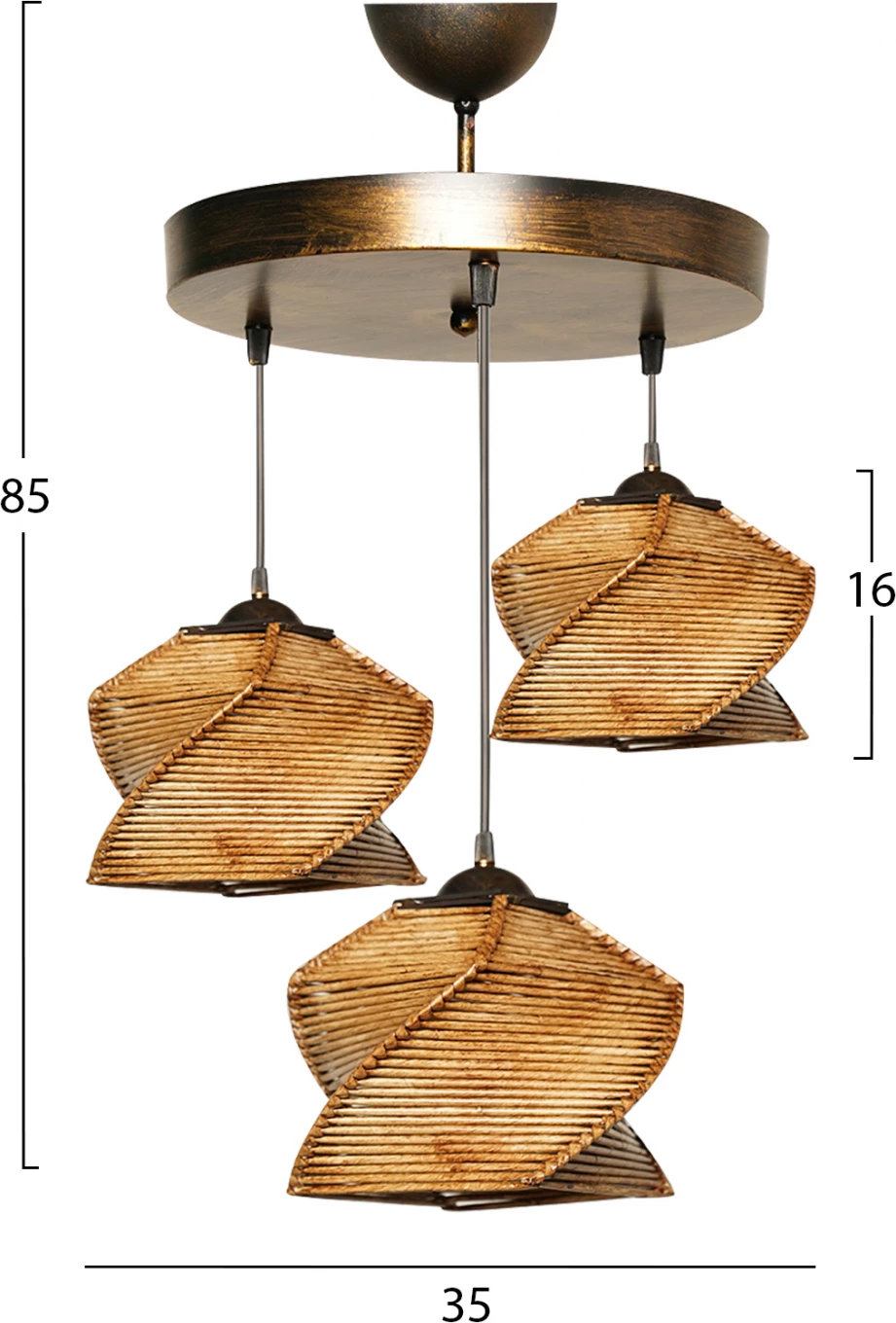 Llambë varëse për tavan, 3 copë, FH7493, 35x85 cm