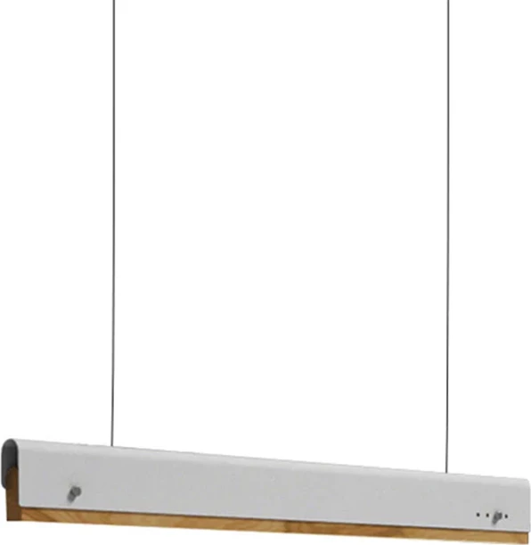 Dritë tavani LED Rafmole, metal-dru, bardhë, 120x7.5cm