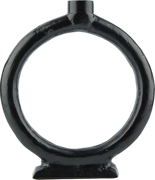 Mbajtës qirinjsh Anell, alumin, i zi, 22x4x25cm