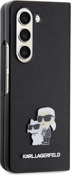 Mbështjellës Karl Lagerfeld Saffiano Karl&Choupette Pin për Samsung Galaxy Z Fold 5, i zi