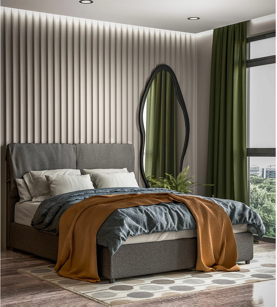 Pasqyrë Splatch, kornizë dru, ngjyrë e zezë matte, 80x180cm