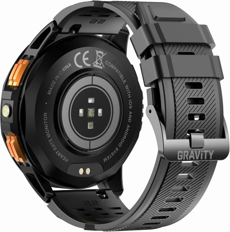 Smartwatch për meshkuj Gravity, rrip i zi dhe i kaltër