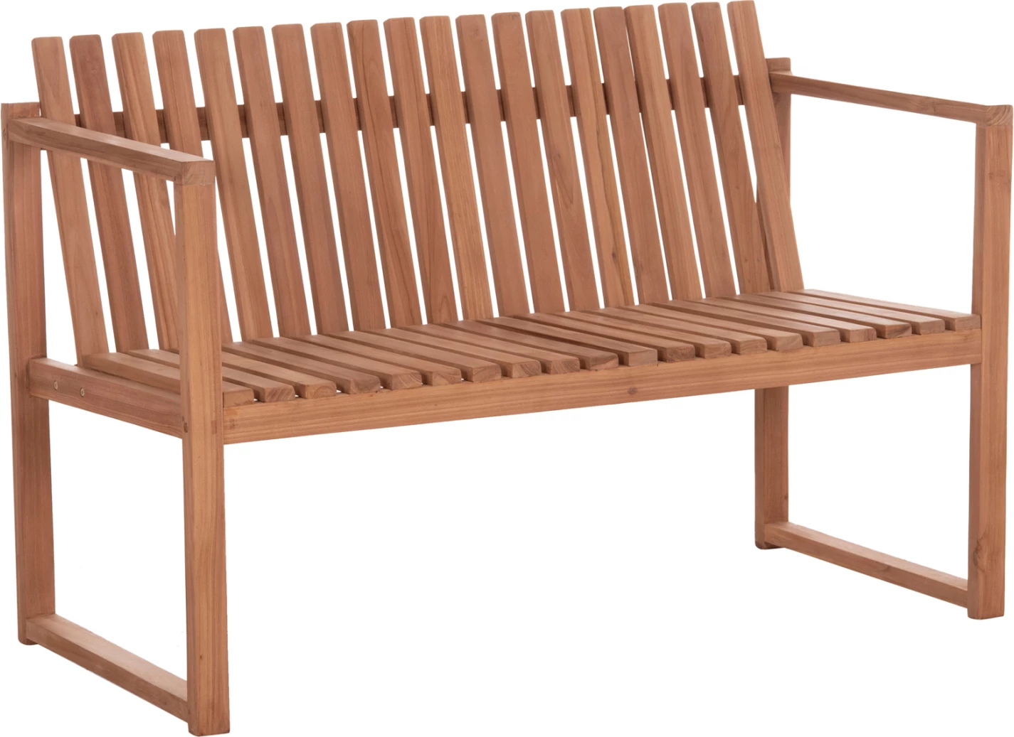 Bankë për jashtë, 2 vende, dru tik, ngjyrë natyrale, VED FH18124, 130x60x86cm