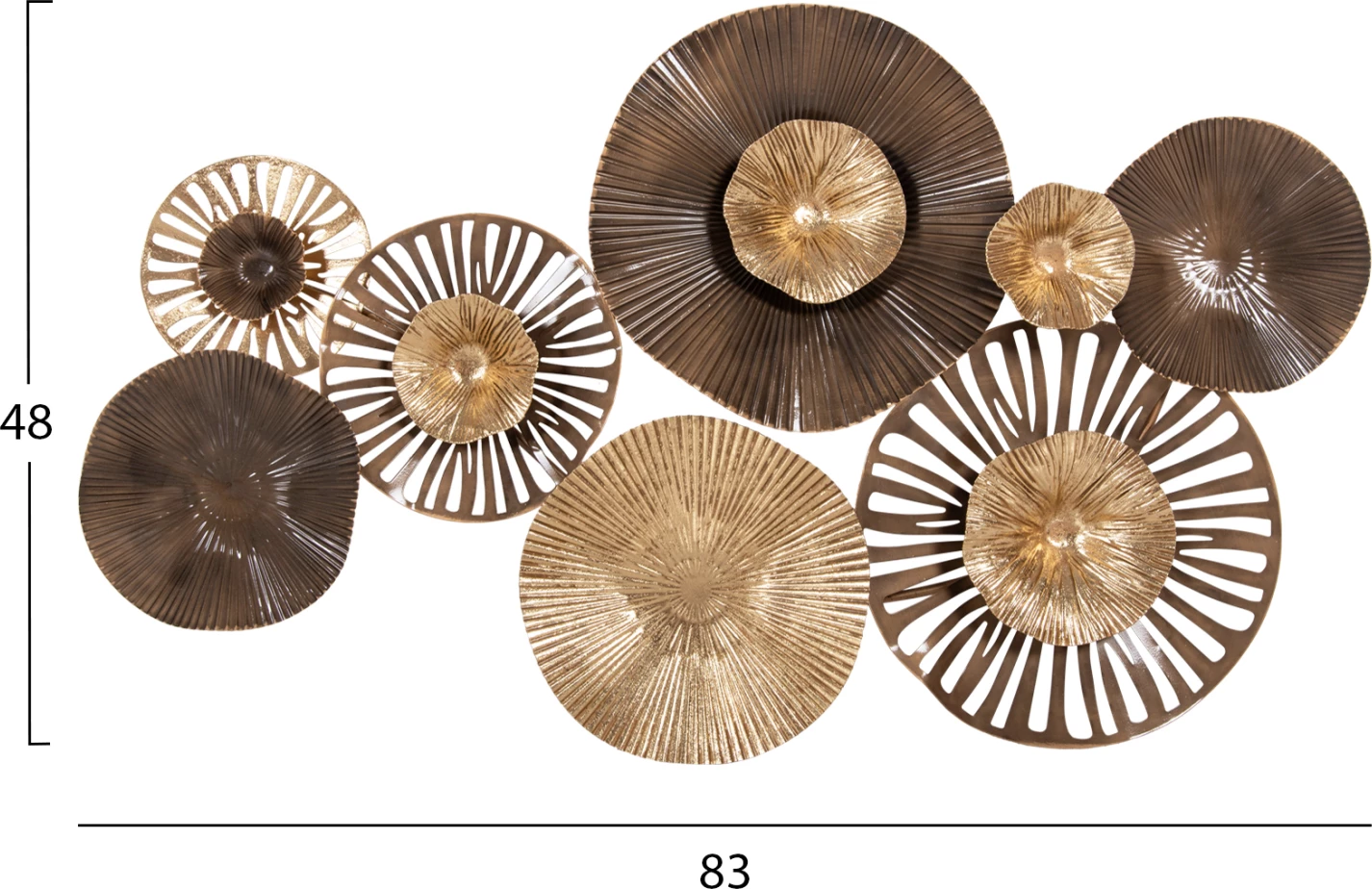 Dekor muri prej metali, ngjyra toke, FH4199, 83x48cm
