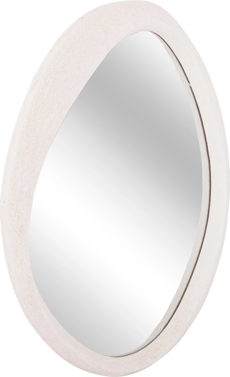 Pasqyrë muri ovale, seria SANTORINI, MDF, ngjyrë off-white, FH4514, 48x3.2x60 cm