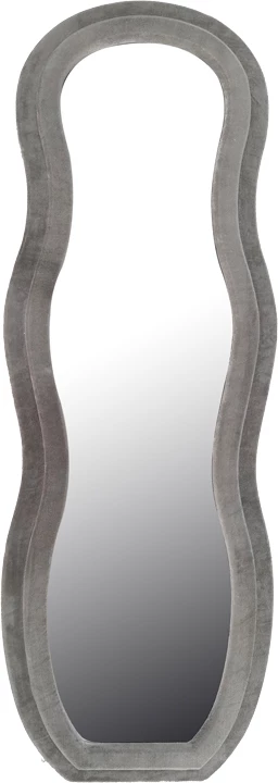 Pasqyrë Glinde, kadife gri, 90x3.5x150cm