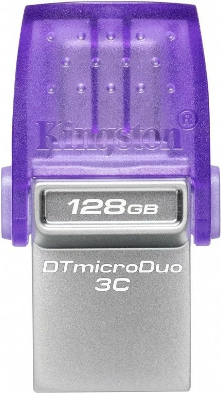 Pendrive Kingston DataTraveler MicroDuo 3C G3, 128GB, USB-A/USB-C, Gri/Vjollcë