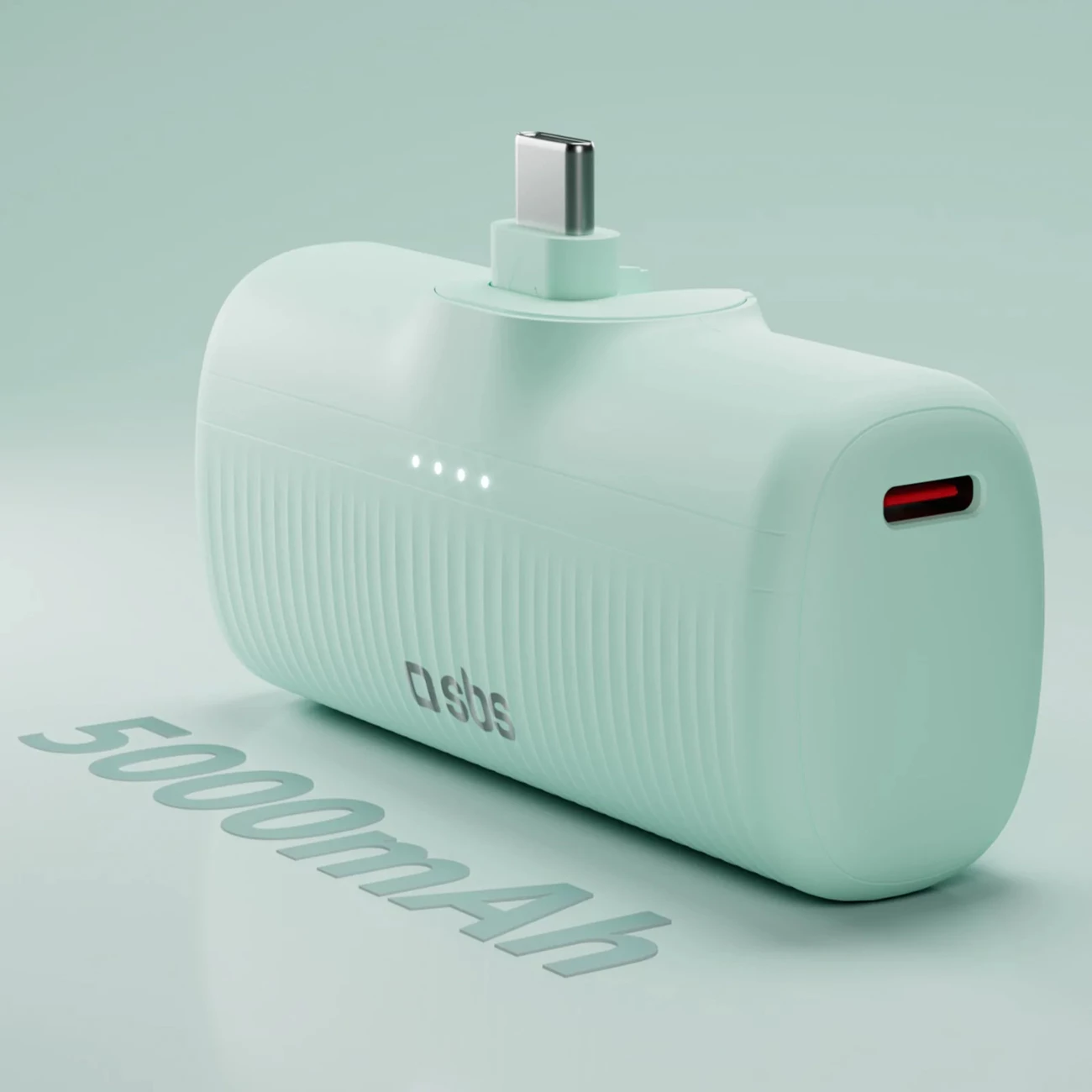 Powerbank SBS EcoPower 5000 mAh, USB-C, 10W, Gjelbër