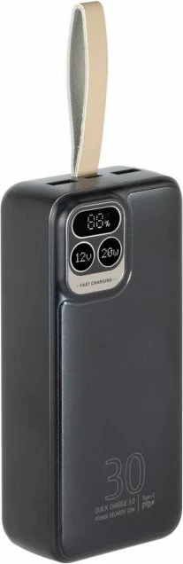 Powerbank RIVACASE VA2585 30000mAh 20W QC 3.0/PD 3.0 me LCD, gri e errët