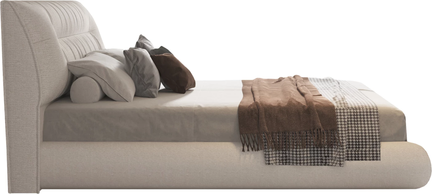 Krevat ASCOTT me hapësirë për depo, stof ecru, CD736.03, për dyshek 160x200cm