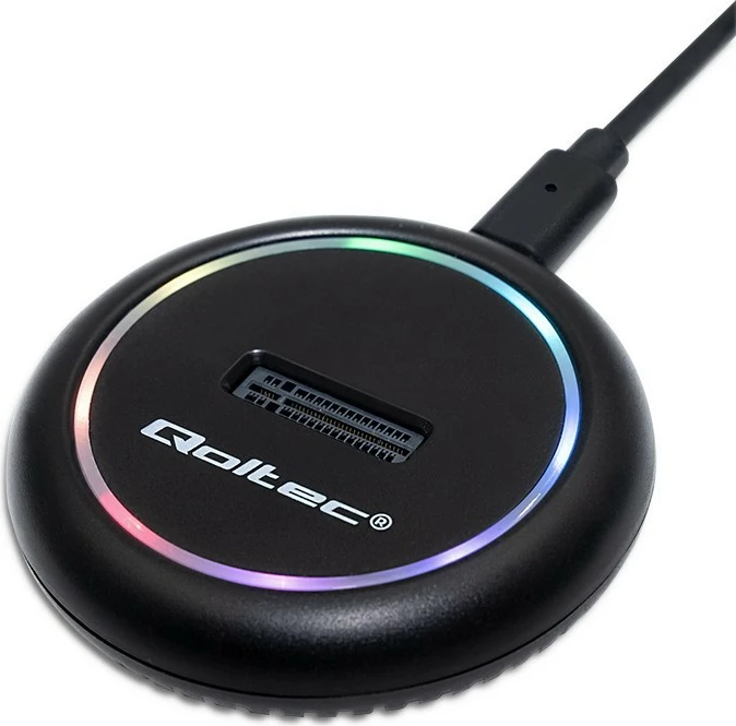 Stacion dokimi SSD M.2 Qoltec 52275, NVMe/SATA, USB-C, 2TB, i zi