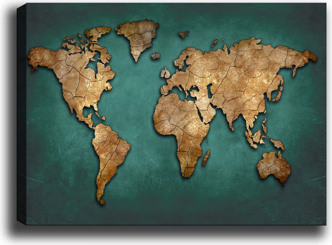 Pikturë kanavace harta e botës FH7197.01 100x3x70 cm