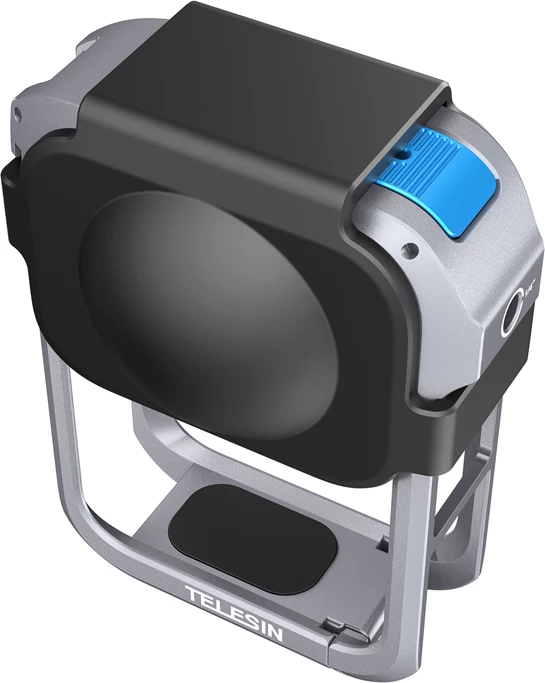 Kafaz metalik mbrojtës TELESIN Utility Frame për DJI Osmo 360, 42.6 g, 1/4\"-20 + cold shoe, gri/zi, set (kafaz + mbulesë silikoni për lente)