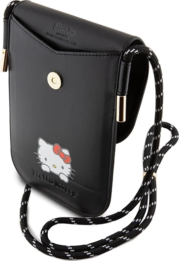 Mbështjellës Hello Kitty Leather Daydreaming Cord, lëkurë artificiale, i zi