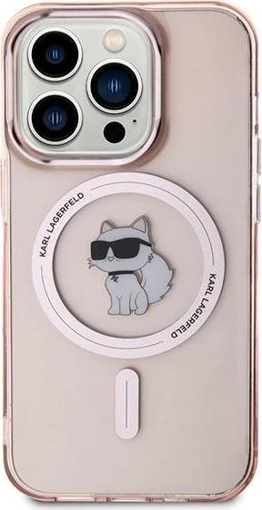 Mbështjellës Karl Lagerfeld IML Choupette MagSafe për iPhone 14 Pro Max, rozë
