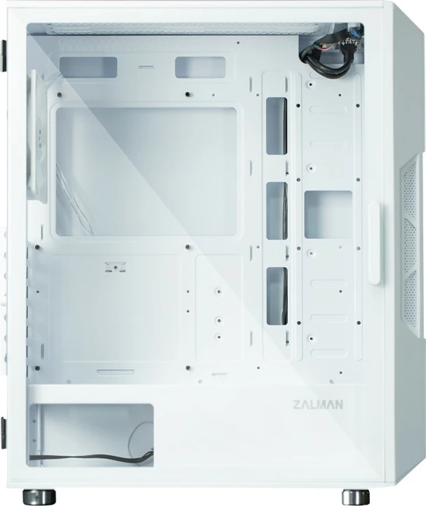 Kasë Zalman i3 NEO ARGB, Midi Tower, xham i temperuar, 4 ventilatorë ARGB, e bardhë