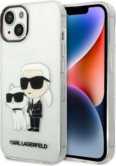 Mbështjellës Karl Lagerfeld Karl&Choupette për iPhone 14 Plus, transparent
