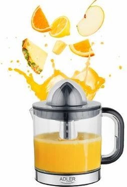 Shtrydhëse agrumesh elektrike, Adler, AD 4012, 1.2 L, 40 W, e zezë/transparente, me 2 konë