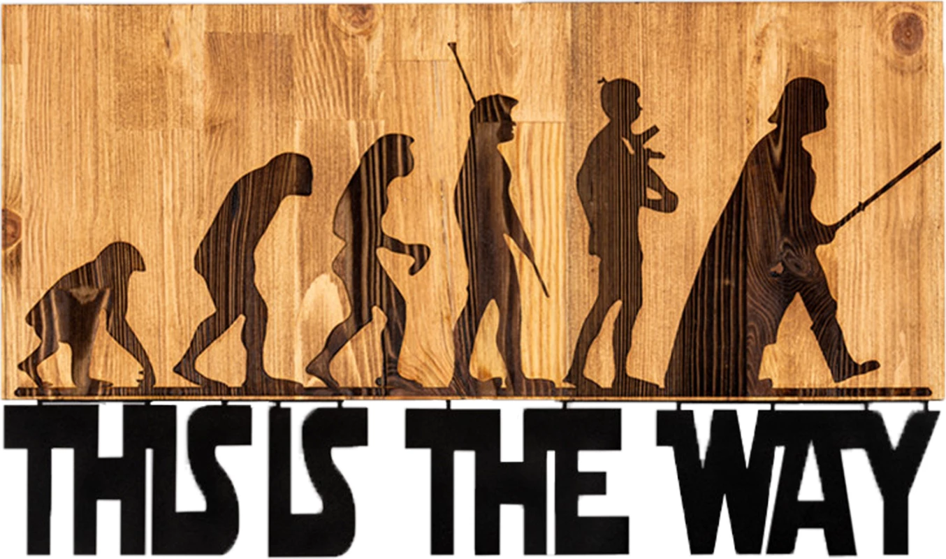 Dekor muri prej metali e druri, ngjyrë e zezë, 58x3x37cm, THIS IS THE WAY