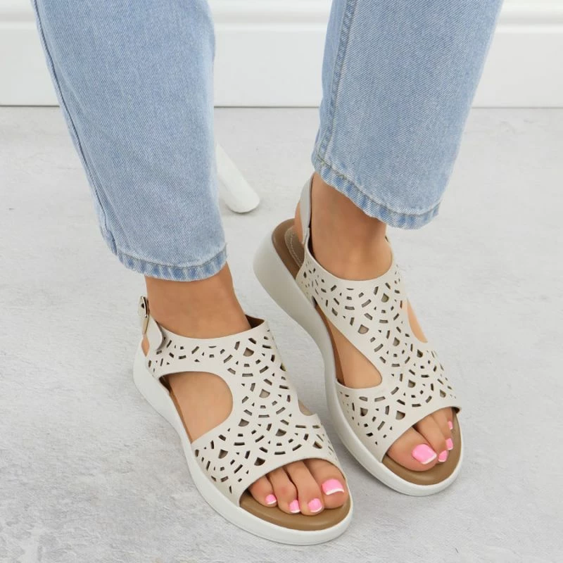 Sandale femra Sergio Leone SK-850, krem