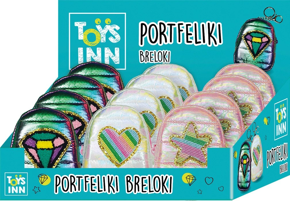 Portofol i vogël puffy Stnux STN8806 për vajza, set 12 copë, ngjyra të përziera