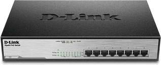 Switch, D-Link, DGS-1008MP, 8 porta Gigabit PoE, e zezë
