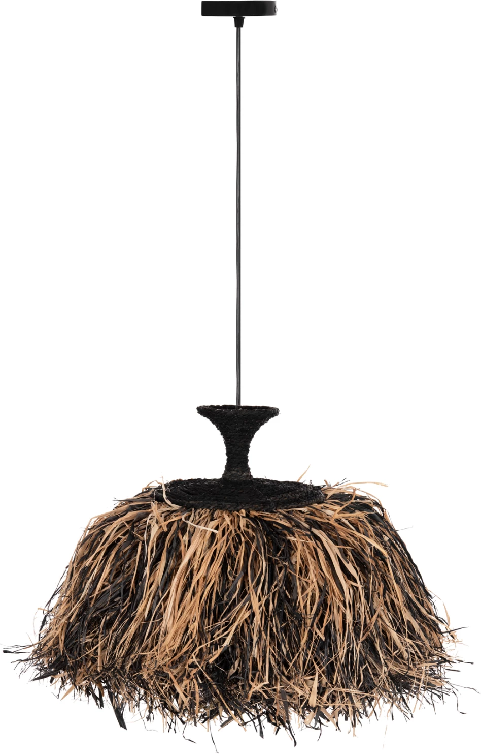 Llambë tavani varëse ORDEM, fibra sisali & banane, kapak i zi & natyral, 60x50cm