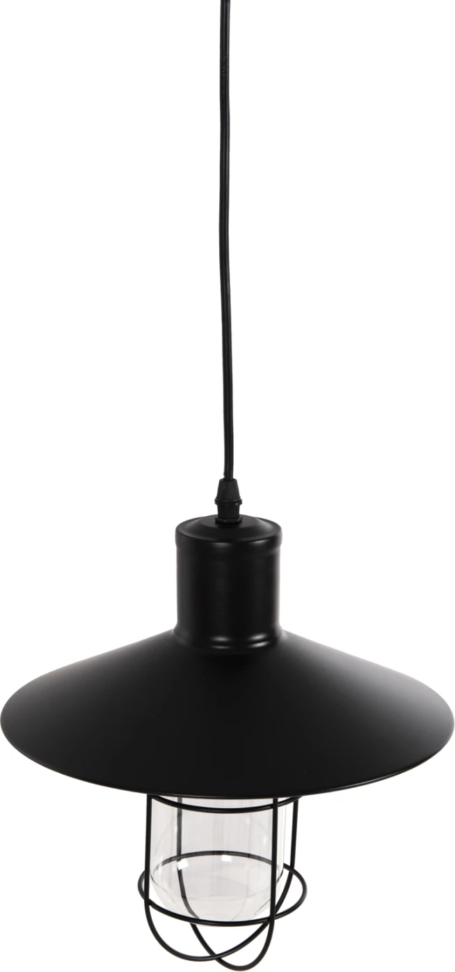 Llambë varëse tavani FH4119 metal-qelq, e zezë, Φ26x125H cm