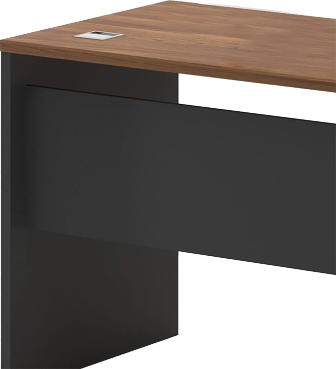 Tavolinë zyre këndore majtas Oscar, ngjyrë arre-antracit, 160x140x76cm