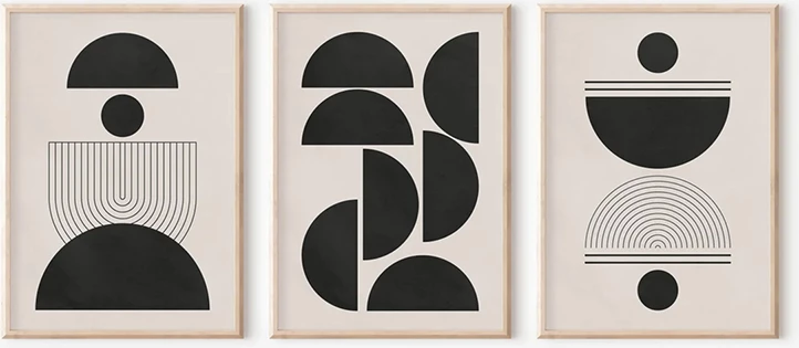 Set pikturash muri në kornizë Sanxia triptik, printim dixhital, 33x1.5x48cm