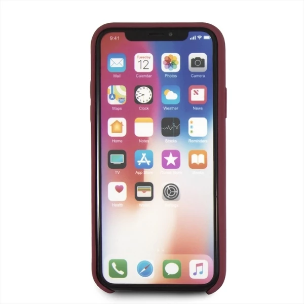 Mbështjellës Mercedes Silicone Line për iPhone X/XS, Kuq