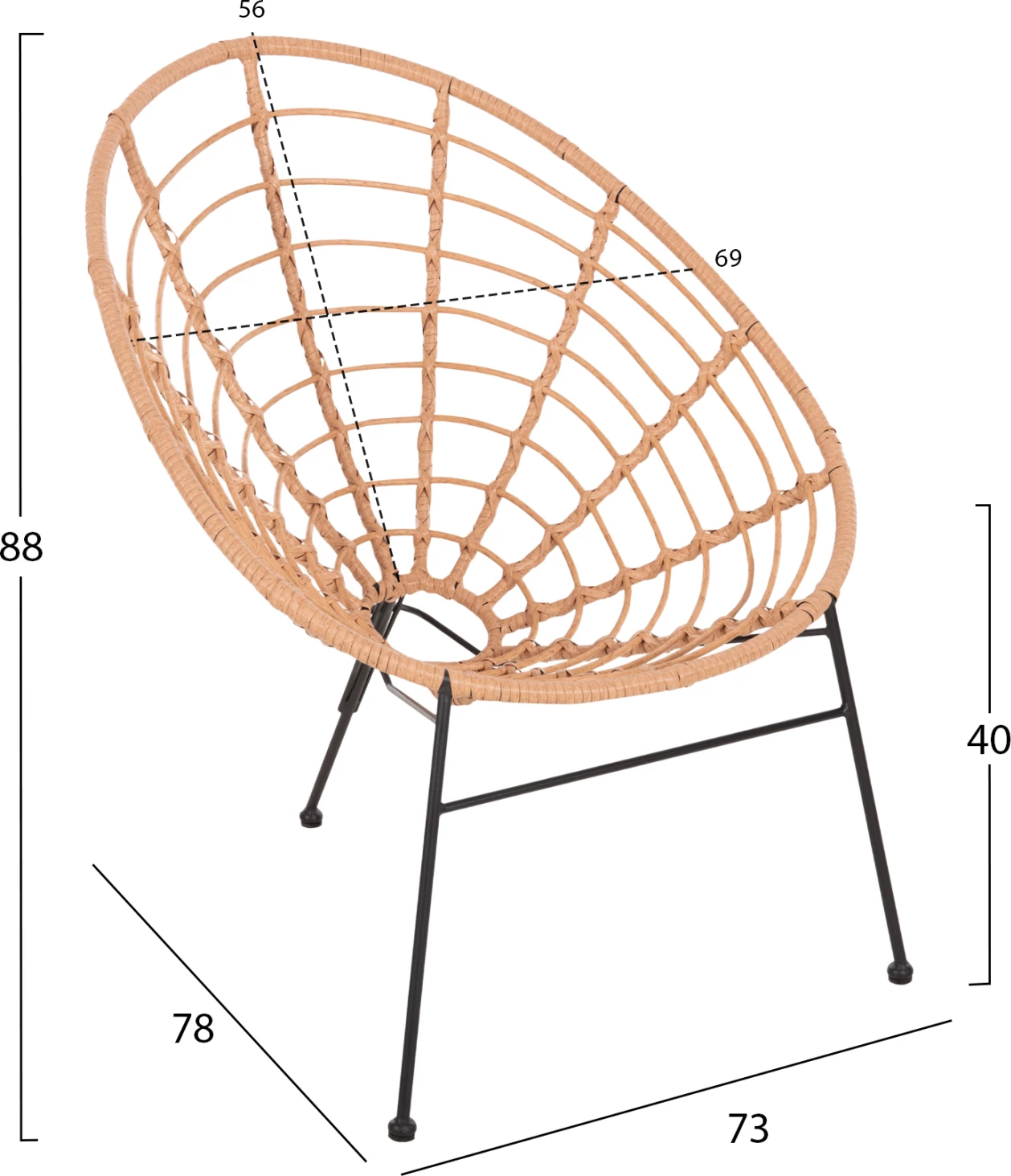 Set kopshti tavolinë & karrige ALLEGRA FH21047.11, 3 pjesë, ratan