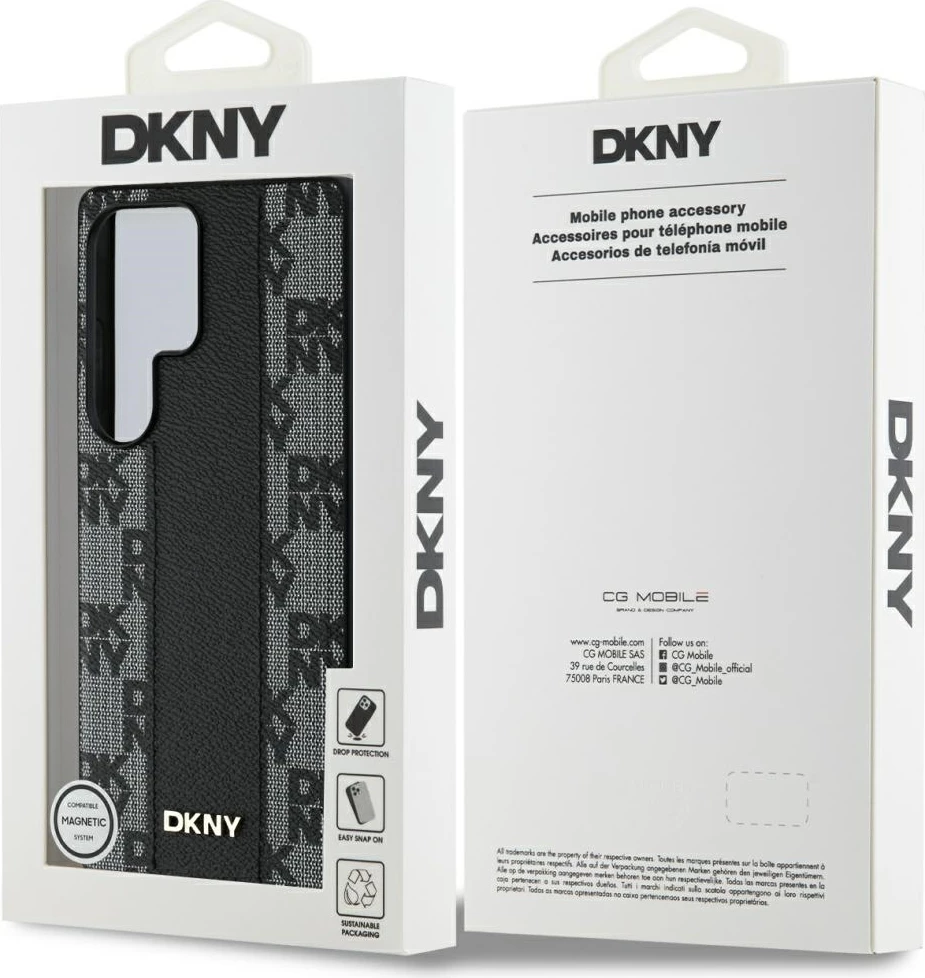 Mbështjellës DKNY për Samsung Galaxy S25 Ultra, lëkurë, MagSafe, i zi