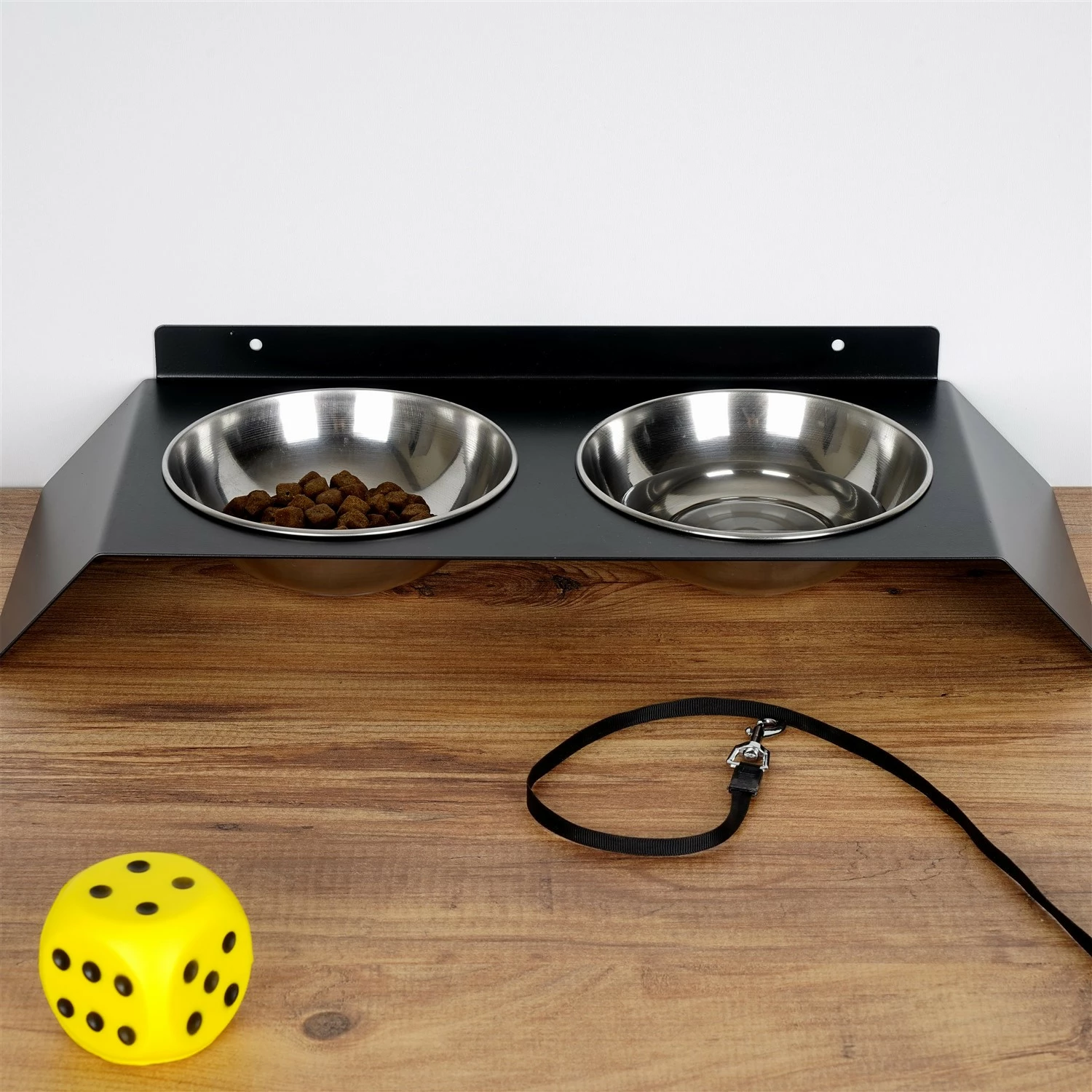 Enë ushqimi për kafshë, metalike, e zezë, Hanah Home Pet018