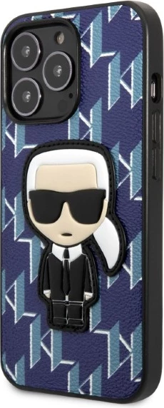 Mbështjellës Karl Lagerfeld KLHCP13LPMNIKBL për iPhone 13/13 Pro, hardcase, Monogram Ikonik Patch, Blu