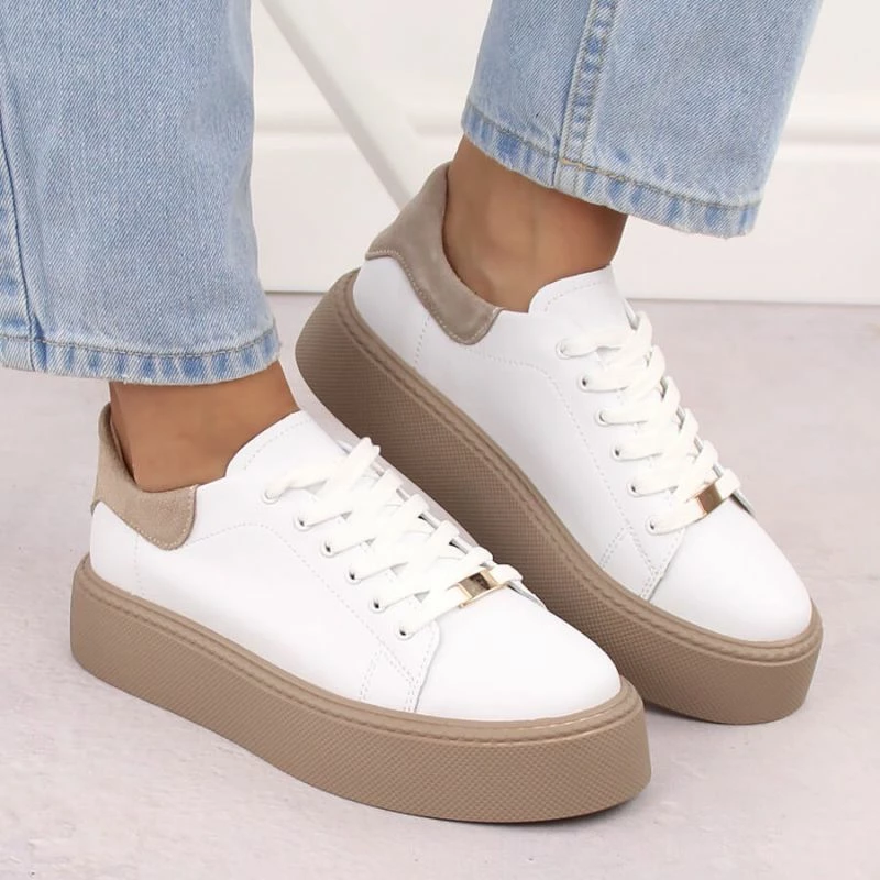 Këpucë platforme Filippo femra, të bardha